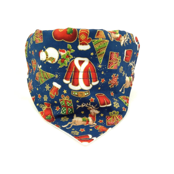 Navy blue Santa dog neckerchief