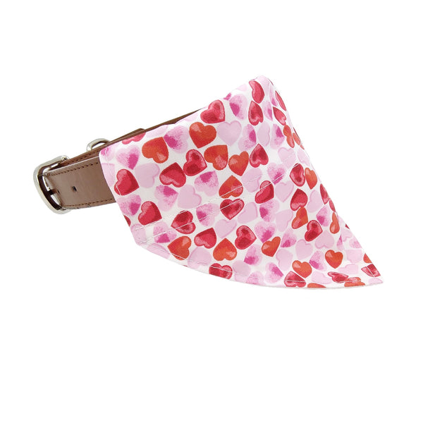 Pink and Red Hearts Dog Bandana