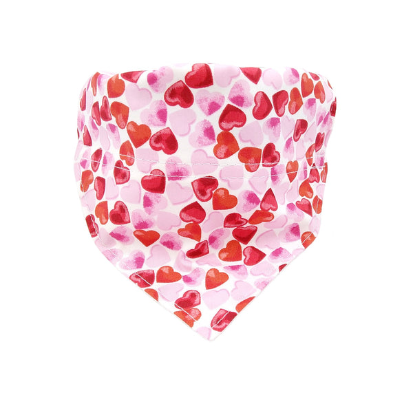 Pink and Red Hearts Dog Bandana