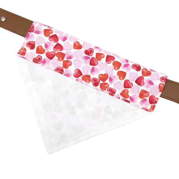 Pink and Red Hearts Dog Bandana