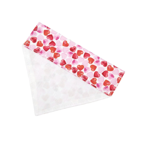 Pink and Red Hearts Dog Bandana