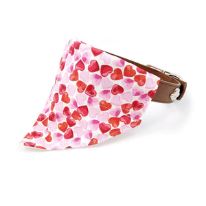 Pink and Red Hearts Dog Bandana