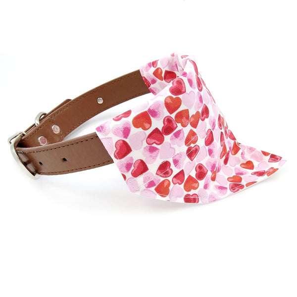 Pink and Red Hearts Dog Bandana