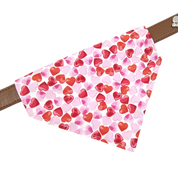 Pink and Red Hearts Dog Bandana