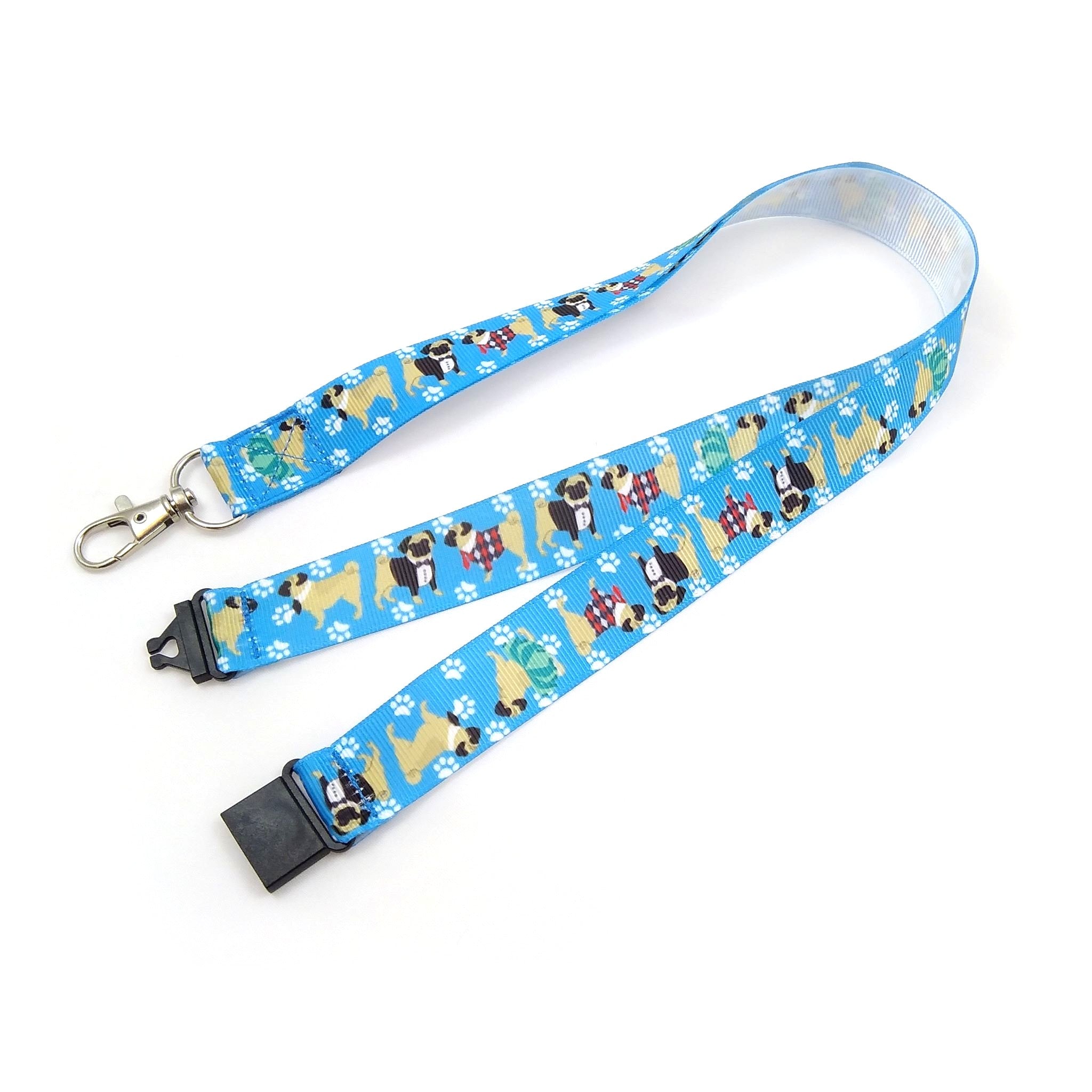 Blue pugs lanyard