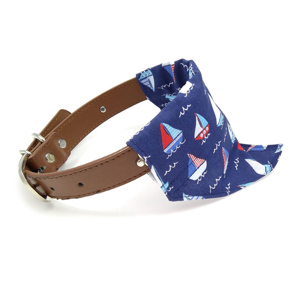 boats puppy neckerchief on collar from side