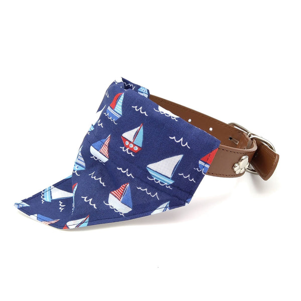 boats puppy neckerchief on collar from side