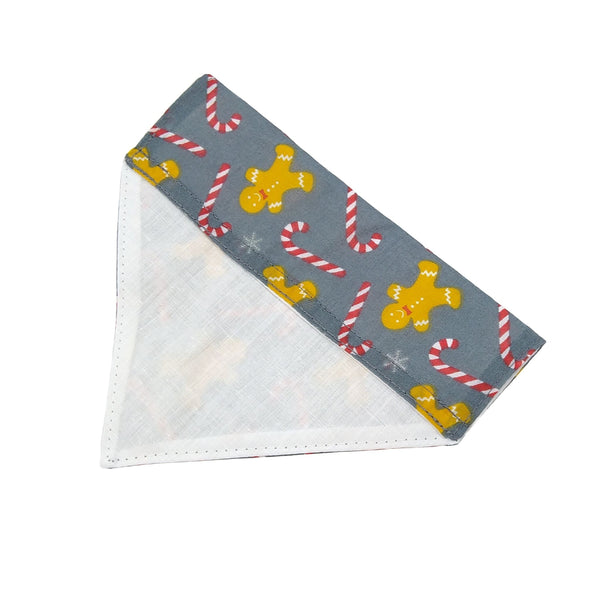 Grey Gingerbread Men Dog Bandana