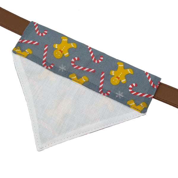 Grey Gingerbread Men Dog Bandana