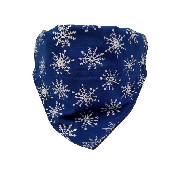 navy and silver snowflakes puppy neckerchief