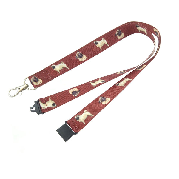 Maroon pug lanyard