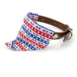 red white and blue stars and stripes dog neckerchief