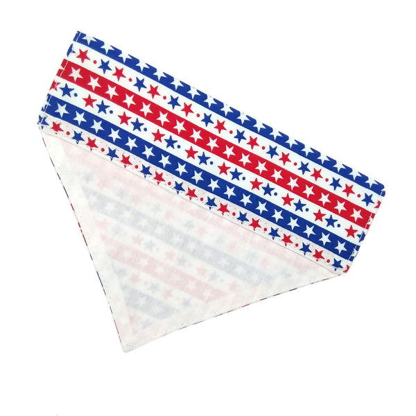 stars and stripes lined dog bandana