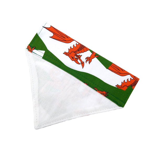 Wales flag lined dog bandana