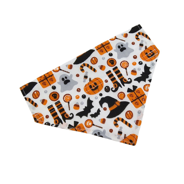 white Halloween slip on dog bandana